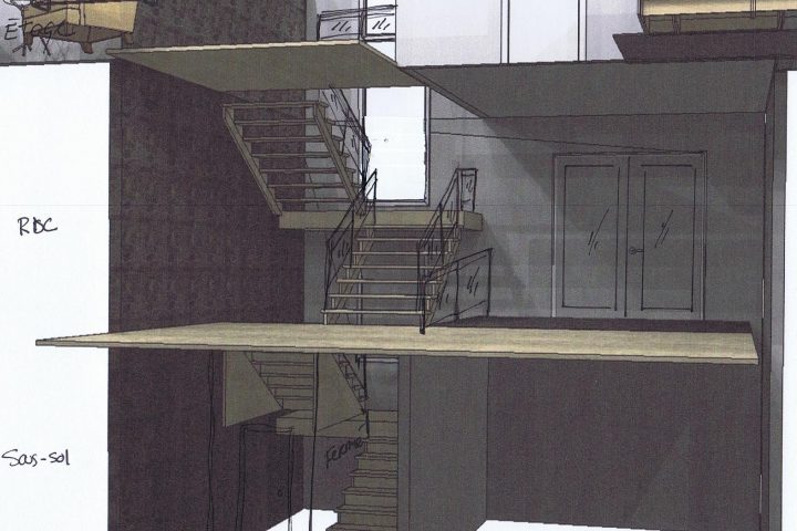 ESCALIER plan vertical - Staircase plan