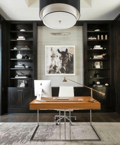 Bureau à domicile avec bureau en bois et métal stylé 